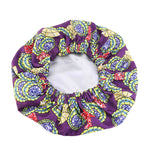 Load image into Gallery viewer, Satin lined Ankara Bonnet - Purple
