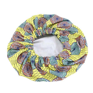 Satin lined Ankara Bonnet - Yellow