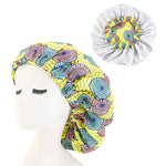 Load image into Gallery viewer, Satin lined Ankara Bonnet - Yellow
